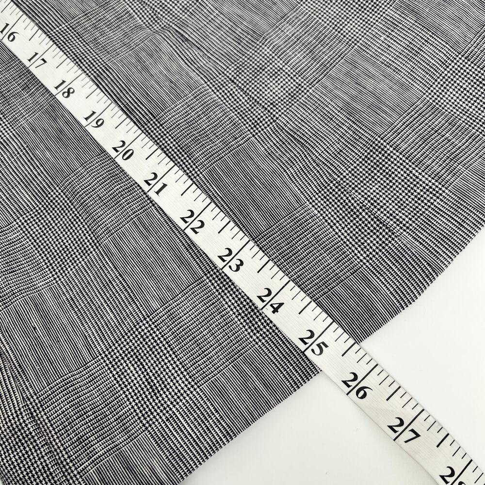 Tamotsu 100% Linen Blazer Jacket Womens 1XP Navy Blue White Glen Plaid NEW FLAW - Picture 11 of 11